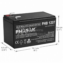 Bater�a Phasak PHB-1207 | 12 Voltios 7,2 Amperios AGM